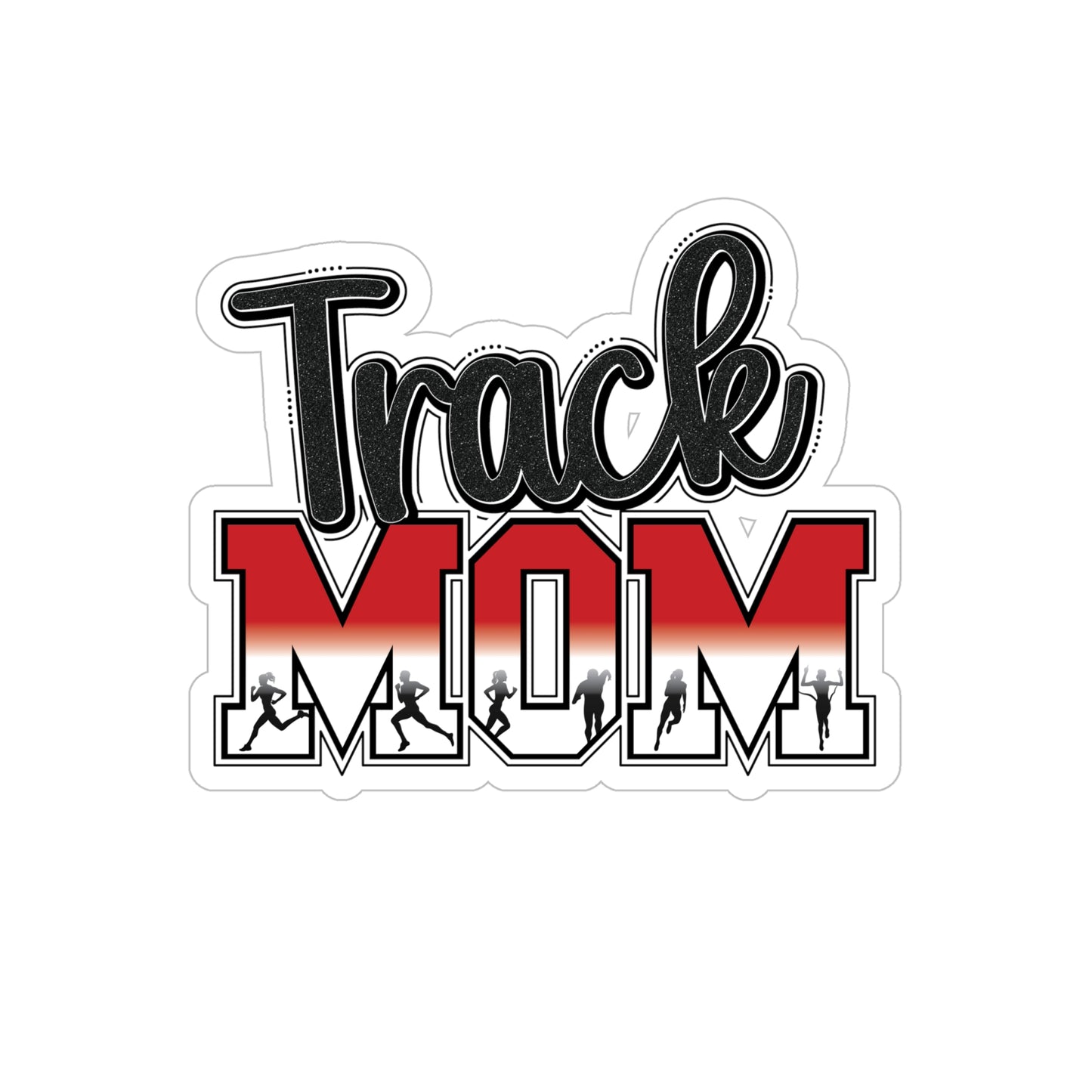 Transparent Outdoor Stickers, Die-Cut, 1pcs - Track Mom