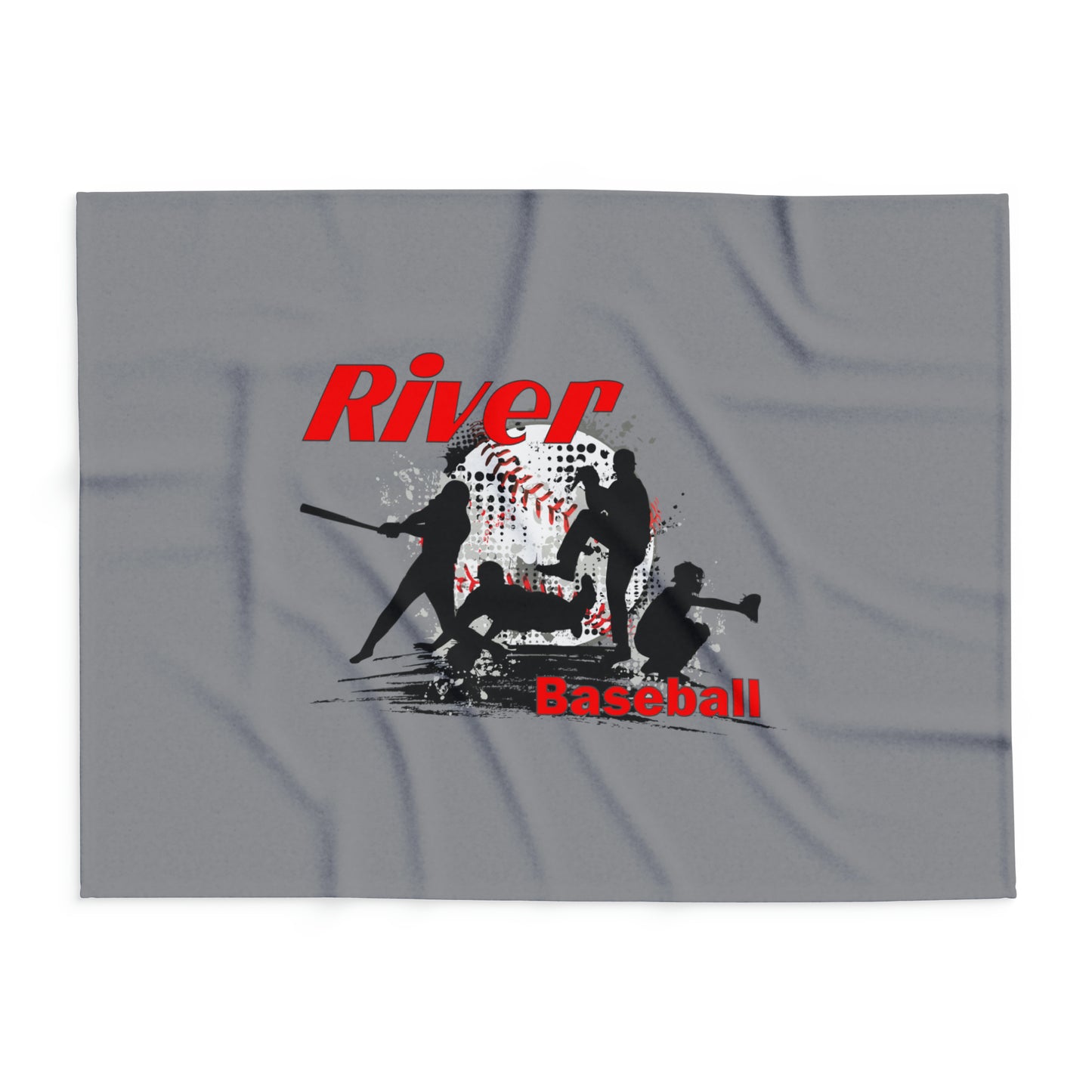 Arctic Fleece Blanket - River Baseball 1 - grey