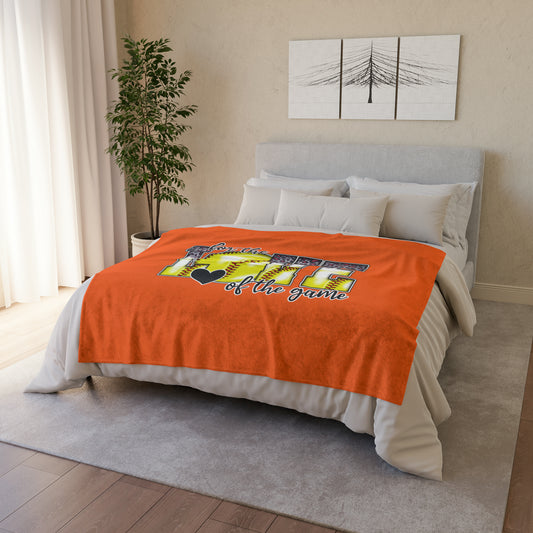 Soft Polyester Blanket - softball - orange