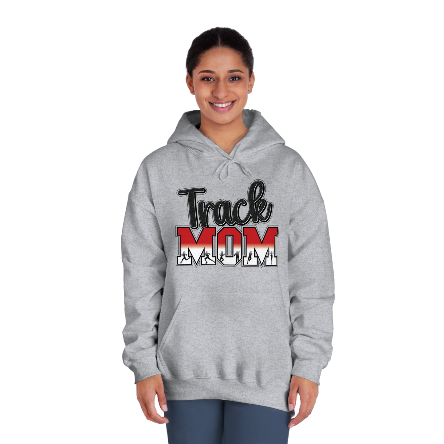 Unisex DryBlend® Hooded Sweatshirt - Track Mom Red