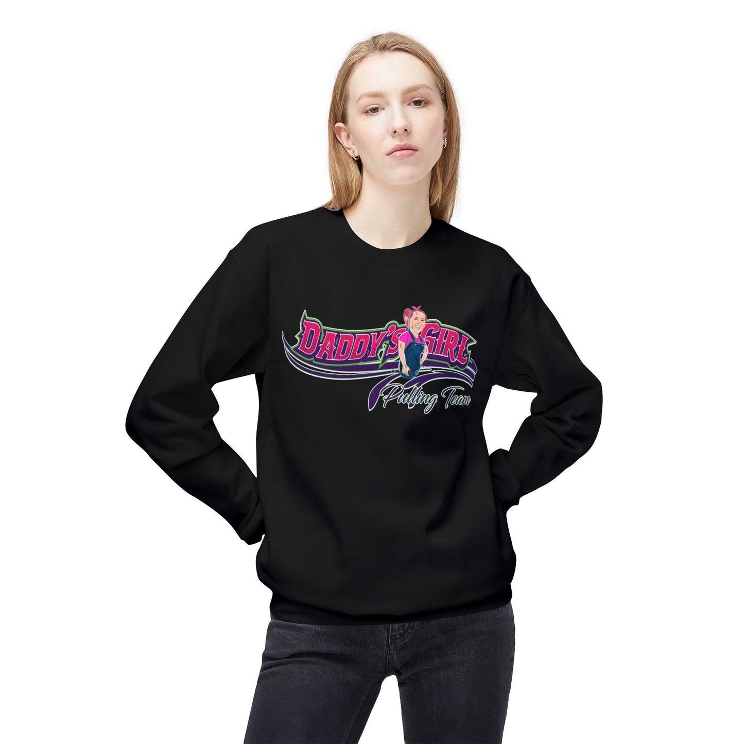 Unisex Midweight Softstyle Fleece Crewneck Sweatshirt - DADDY'S GIRL