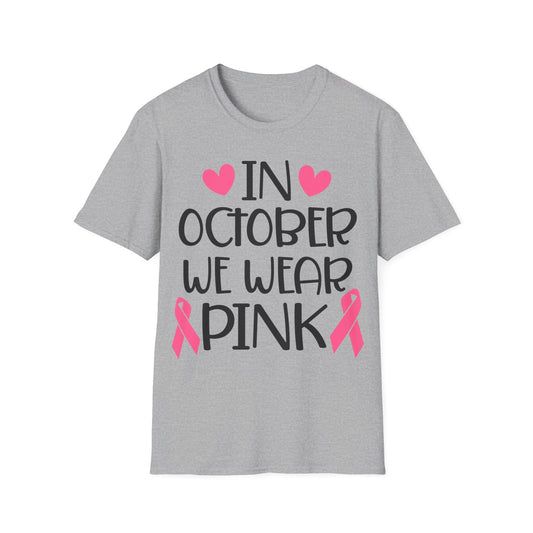 Unisex Softstyle T-Shirt - In October - Pink