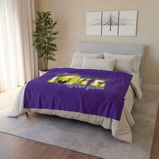Soft Polyester Blanket - softball - purple