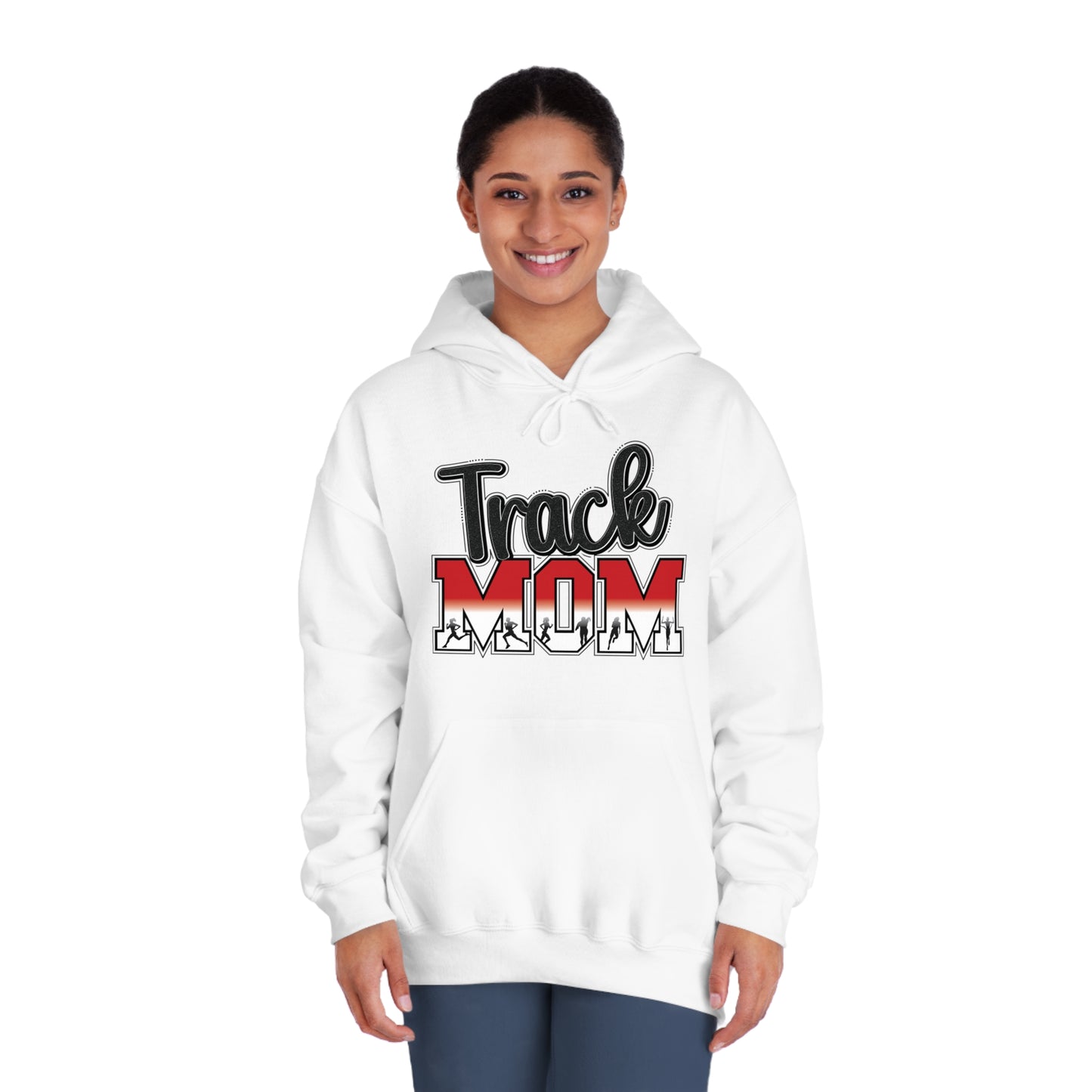 Unisex DryBlend® Hooded Sweatshirt - Track Mom Red