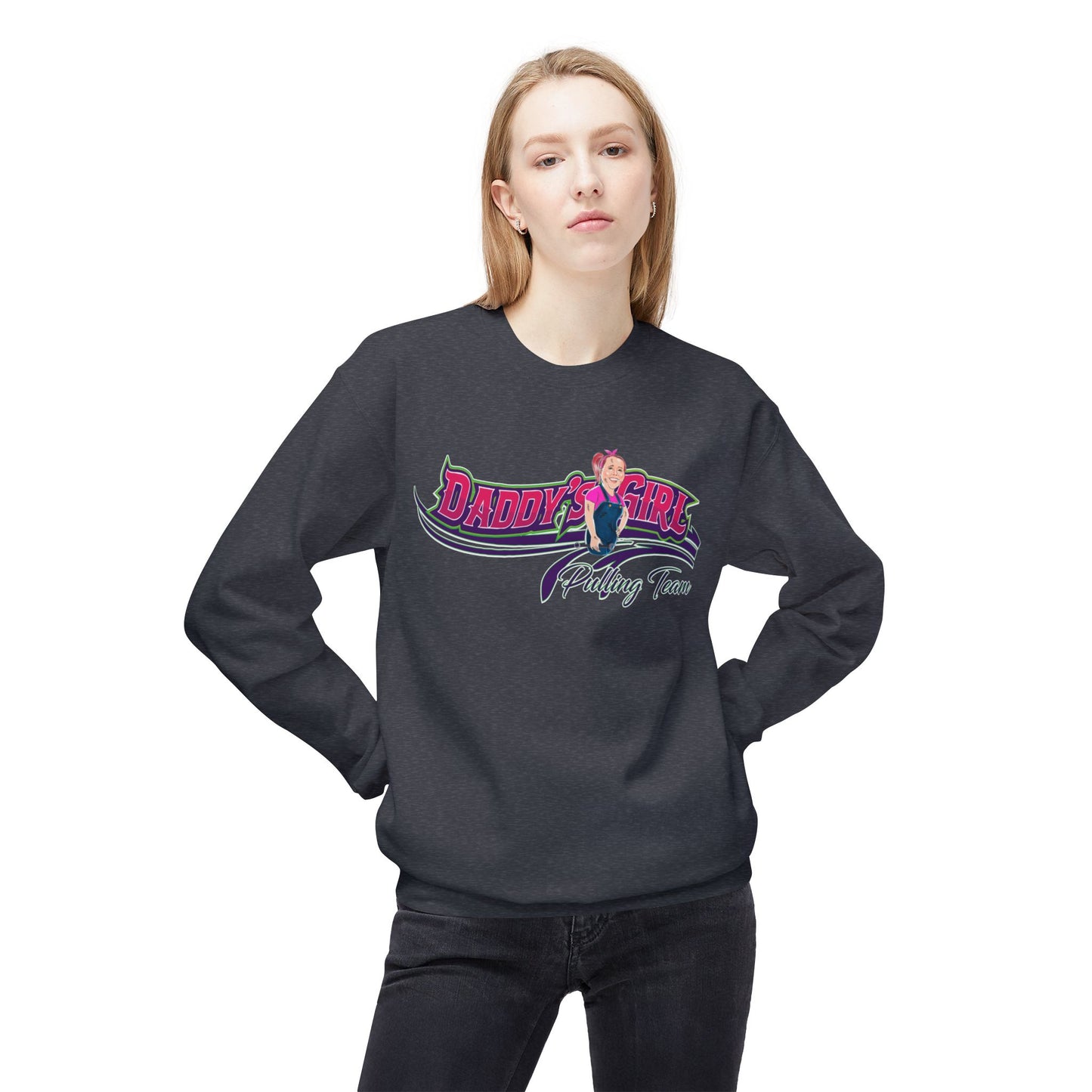 Unisex Midweight Softstyle Fleece Crewneck Sweatshirt - DADDY'S GIRL