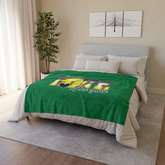 Soft Polyester Blanket - softball - green
