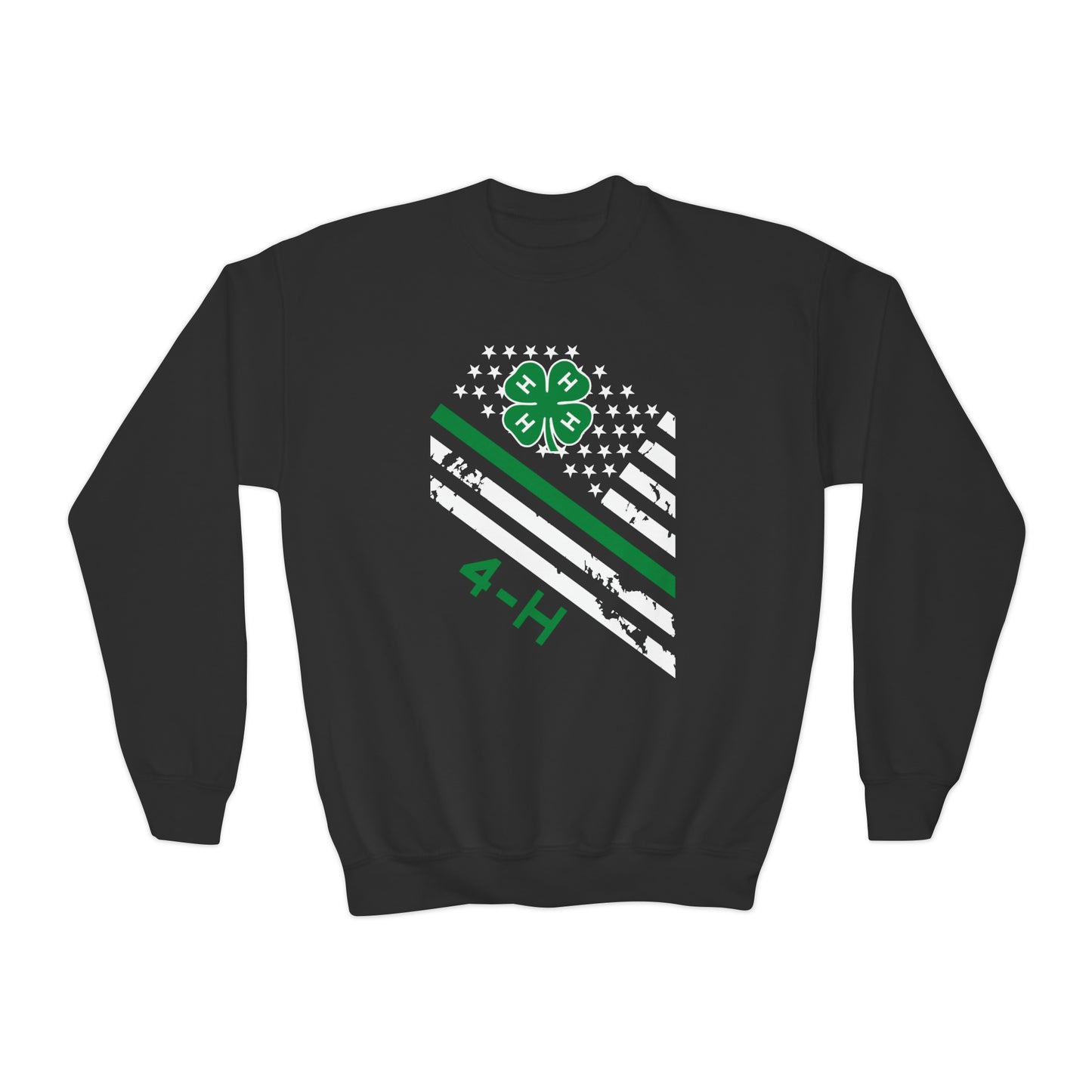 Youth Crewneck Sweatshirt - 4H Flag